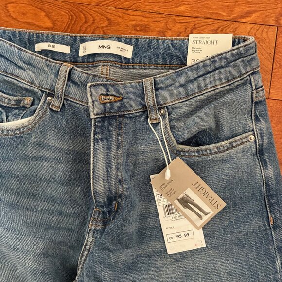 Mango Elle split hem flare jean in light blue - Picture 3 of 6